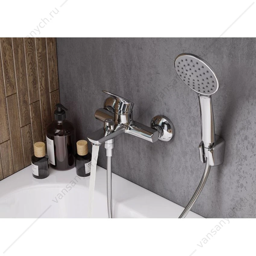 Смеситель для ванны SANTEK Марион, с лейкой, шлангом, держат., хром, WH5A10006C001