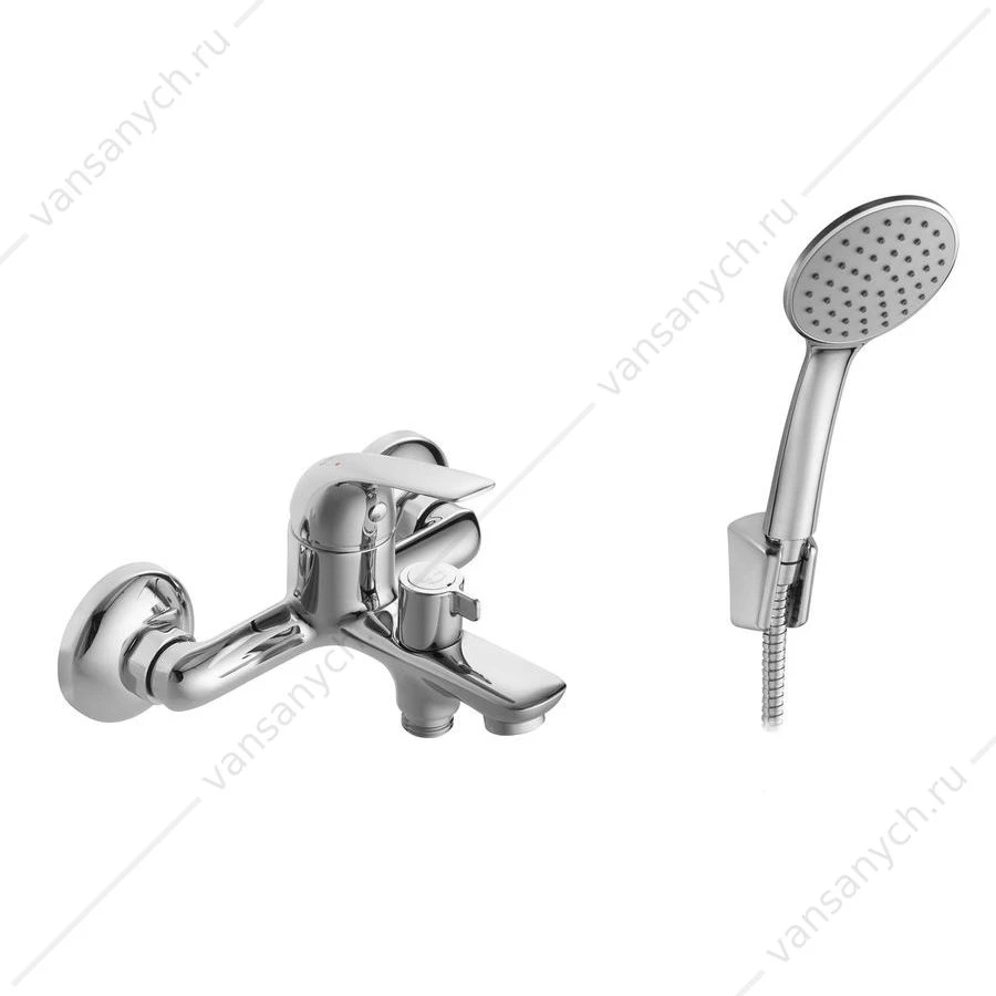 Смеситель для ванны SANTEK Нико, с лейкой, шлангом, держат., хром, WH5A10005C001