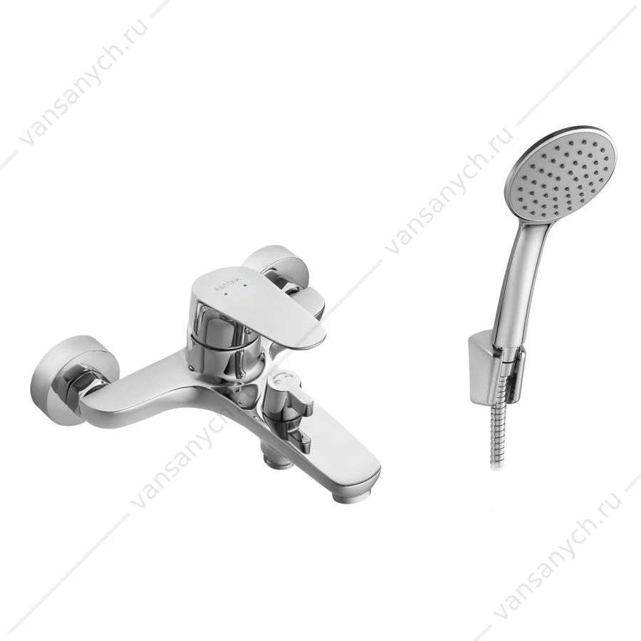 Смеситель для ванны SANTEK Форт, с лейкой, шлангом, держат., хром, WH5A10004C001