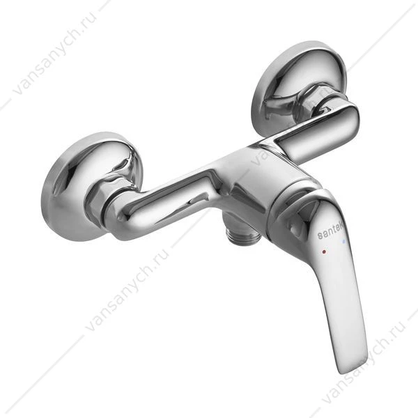 Смеситель для душа SANTEK Нико, с лейкой, шлангом, держат., хром, WH5A20005C001