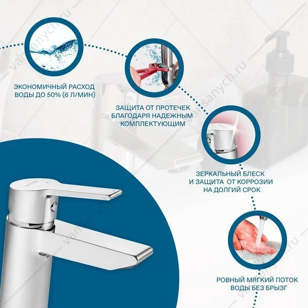 Смеситель для раковины SANTEK Найра, хром, WH5A02001C001