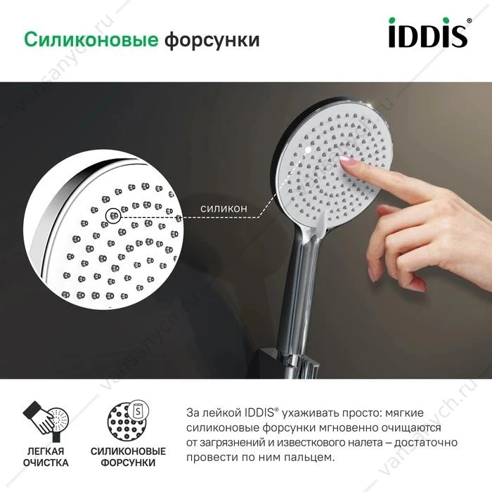 Душевая лейка IDDIS Optima Home хром/белый OPH3F0Ci18
