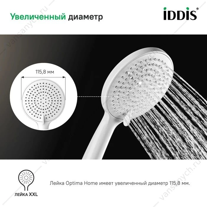 Душевая лейка IDDIS Optima Home белый матовый OPH3F0Wi18