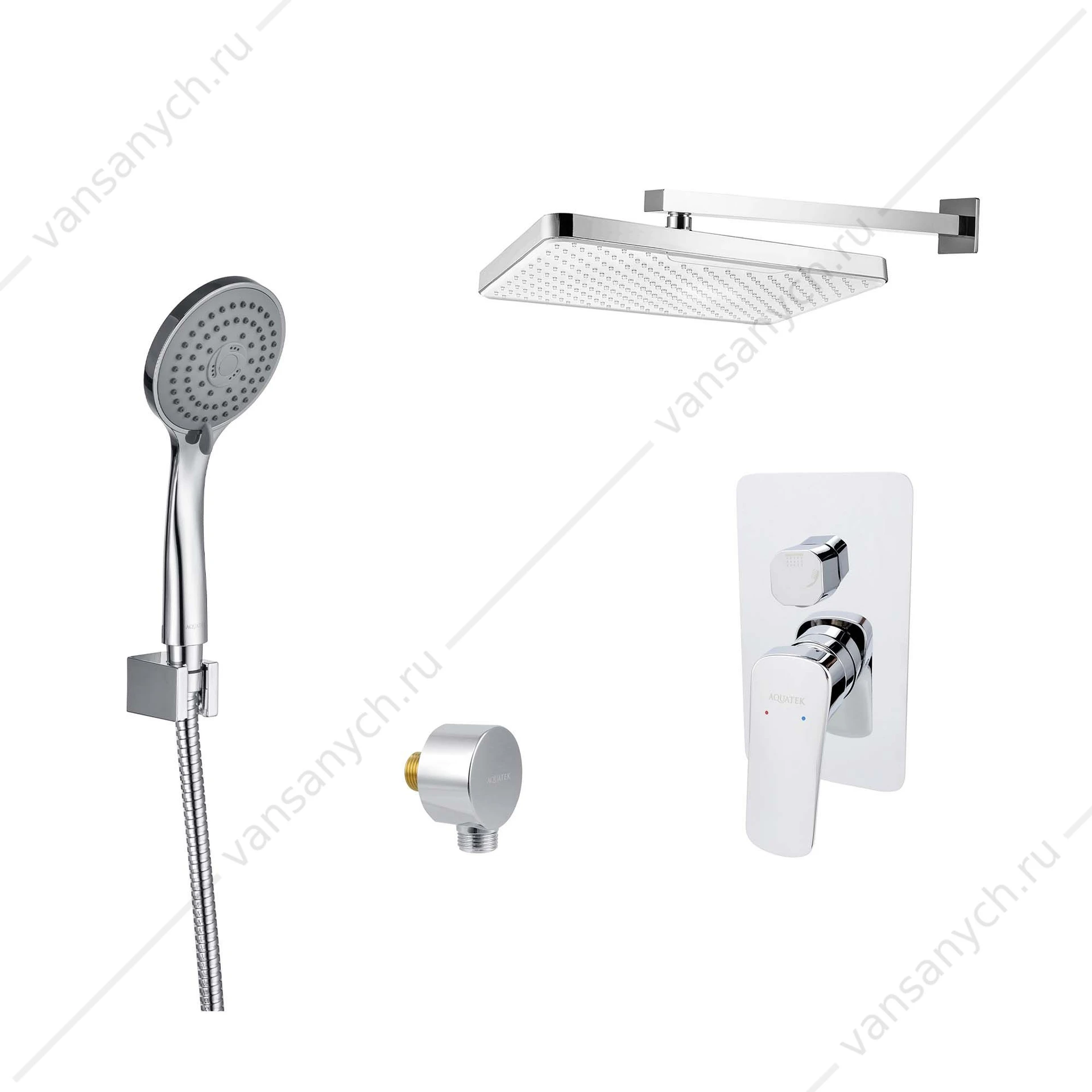 Душевая система Set 4 в 1 AQUATEK ВЕГА хром AQ1072CR