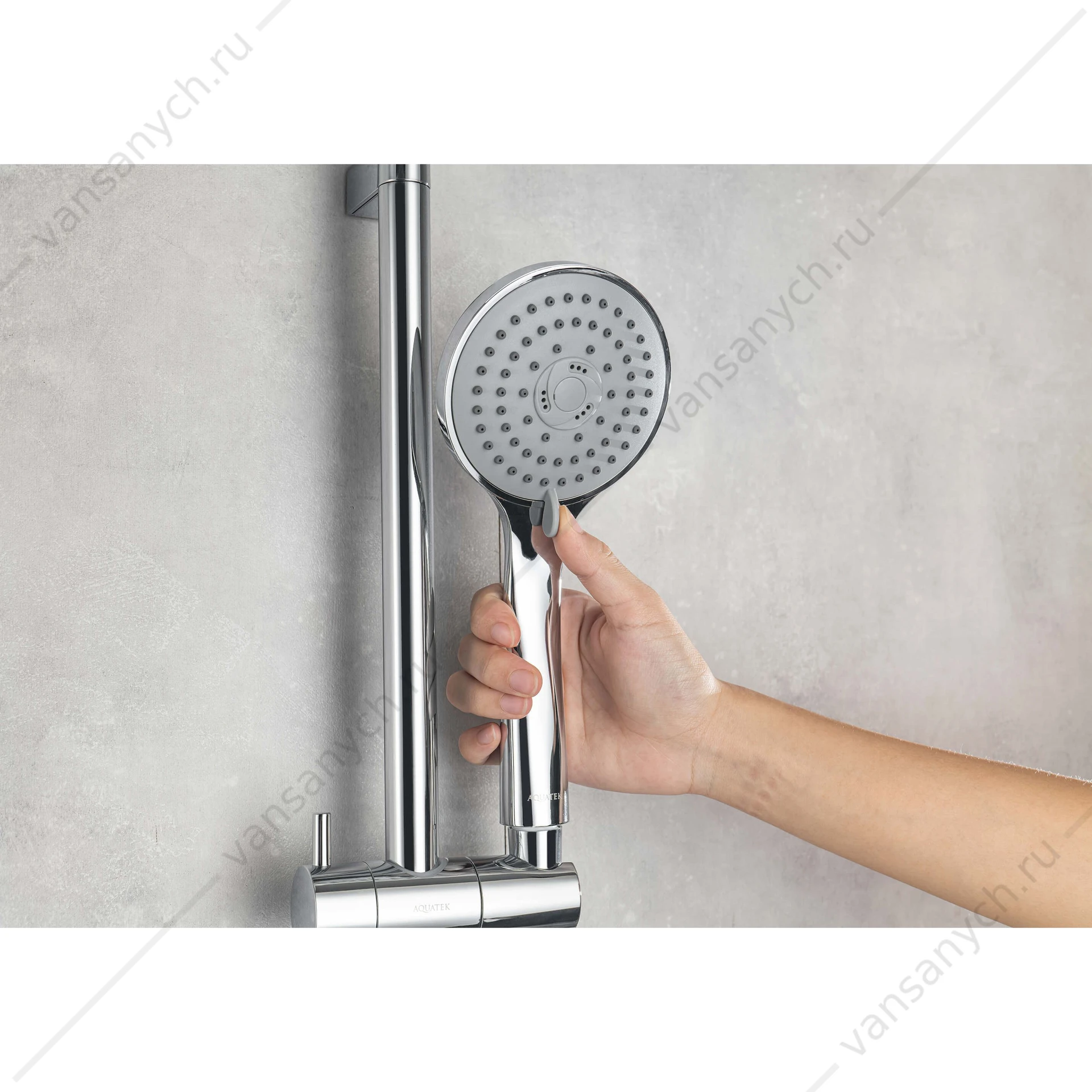 Комплект для душа AQUATEK Вега AQ1074CR 4 в 1 (AQ1046CR + AQ2081CR + AQ2454CR + AQ2011CR)