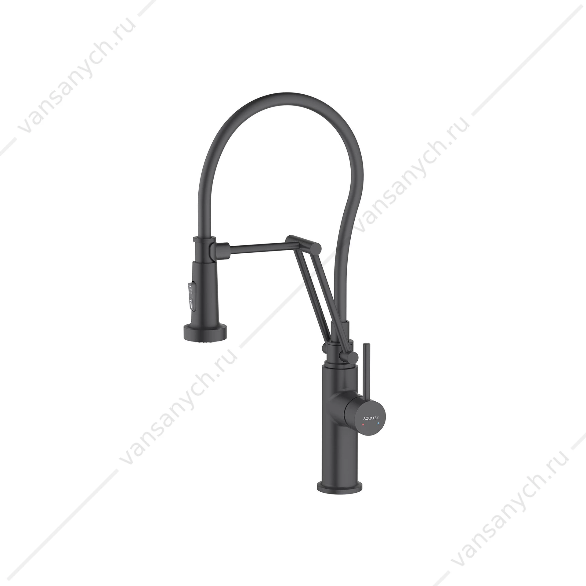 Смеситель для кухни AQUATEK ЕВРОПА, 2 jet (профессиональный), черный AQ1388MB