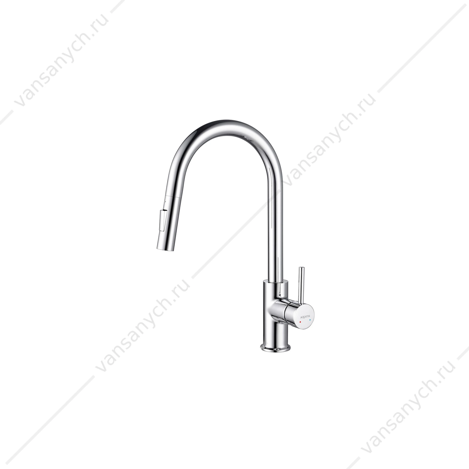 Смеситель для кухни AQUATEK ЕВРОПА, с вытяжным изливом 2 jet, хром AQ1384CR