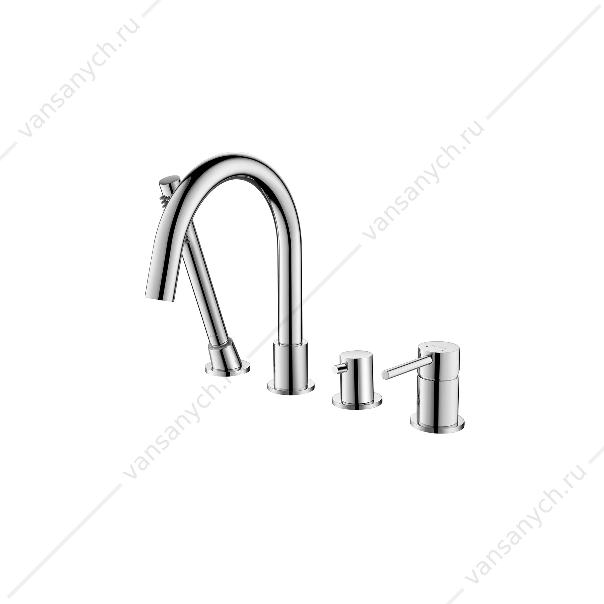 Смеситель на борт ванны на 4 отв.AQUATEK ЕВРОПА, хром AQ1348CR