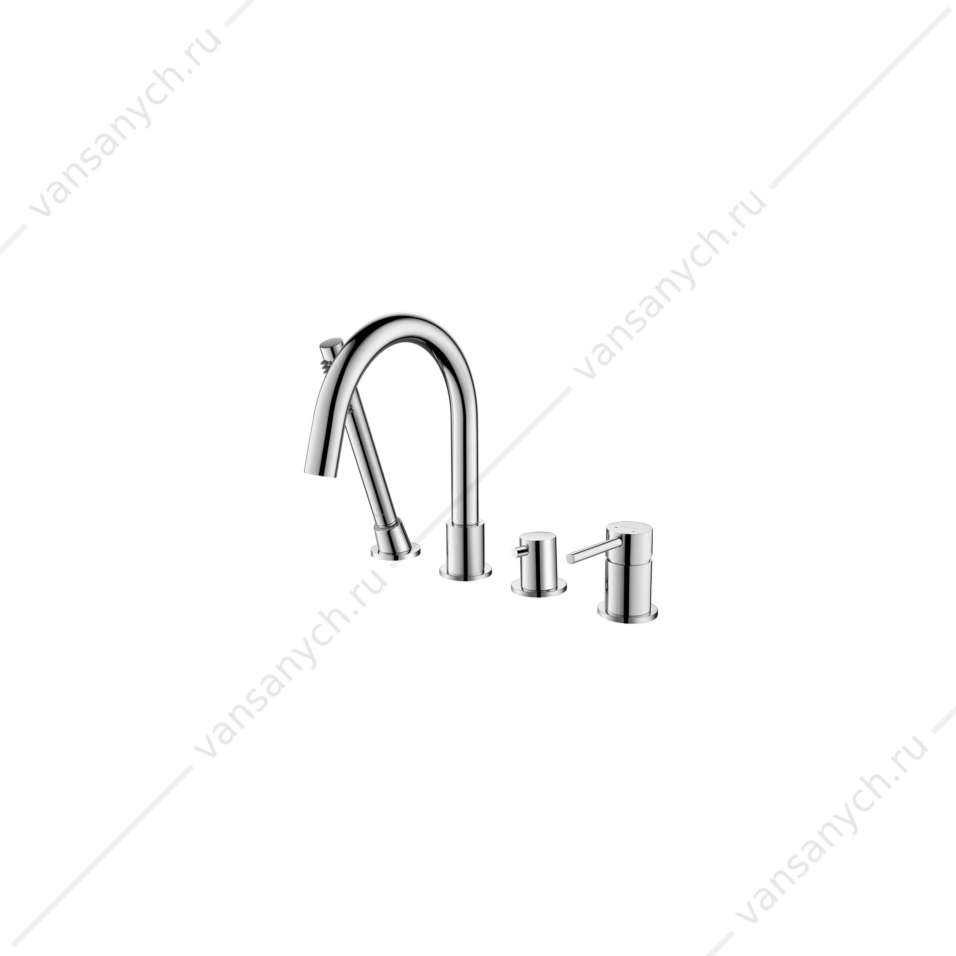 Смеситель на борт ванны на 4 отв.AQUATEK ЕВРОПА, хром AQ1348CR