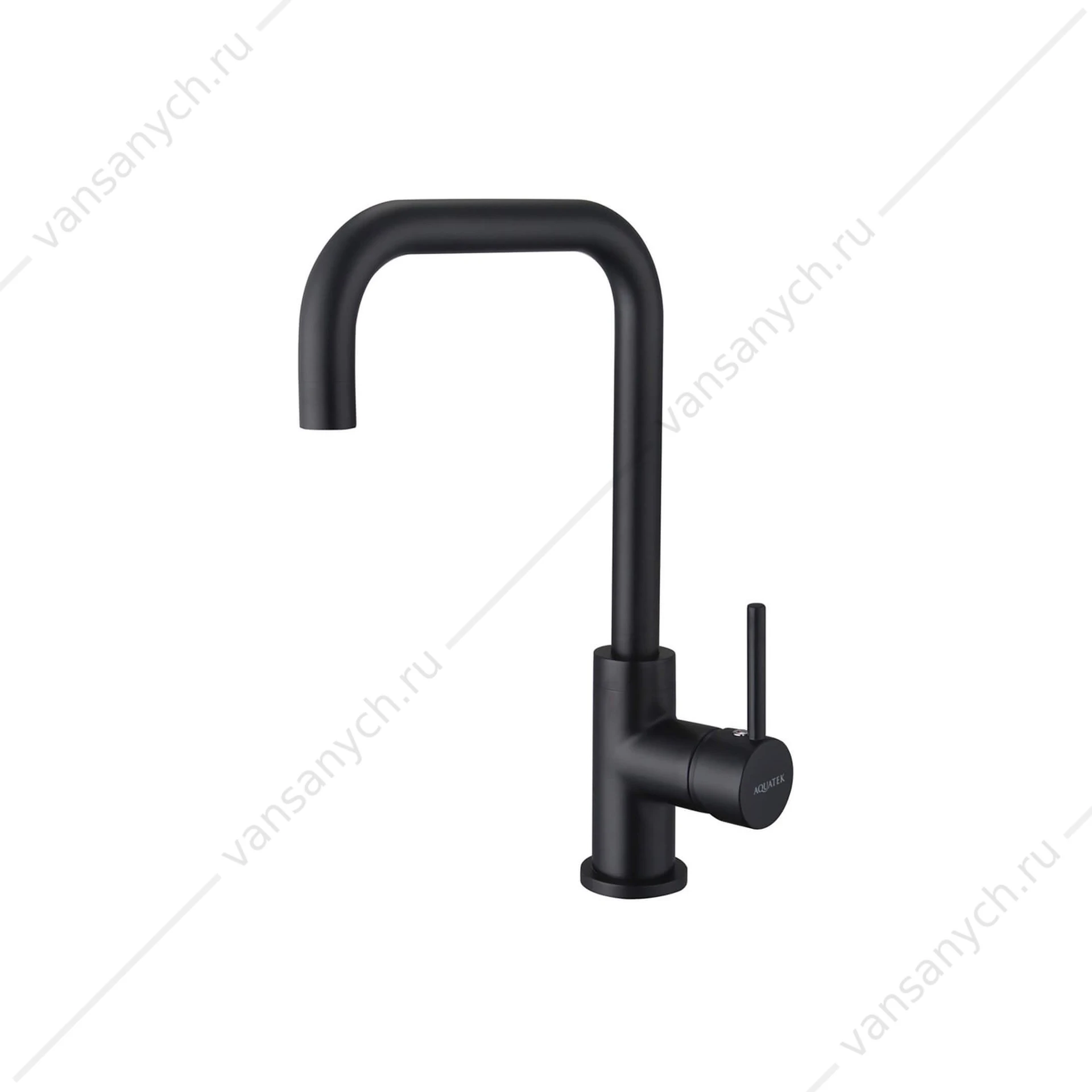 Смеситель для кухни AQUATEK (квадратный излив), черный AQ1080MB