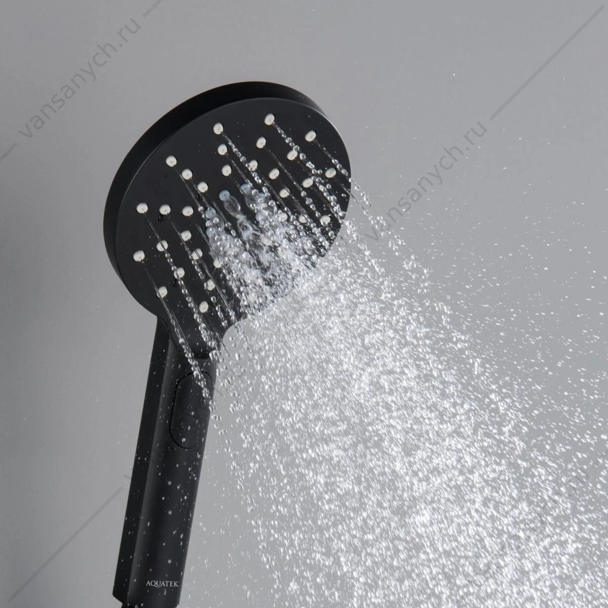 Лейка для душа AQUATEK ОБЕРОН, Select 120 3 jet, матовый черный AQ2006MB