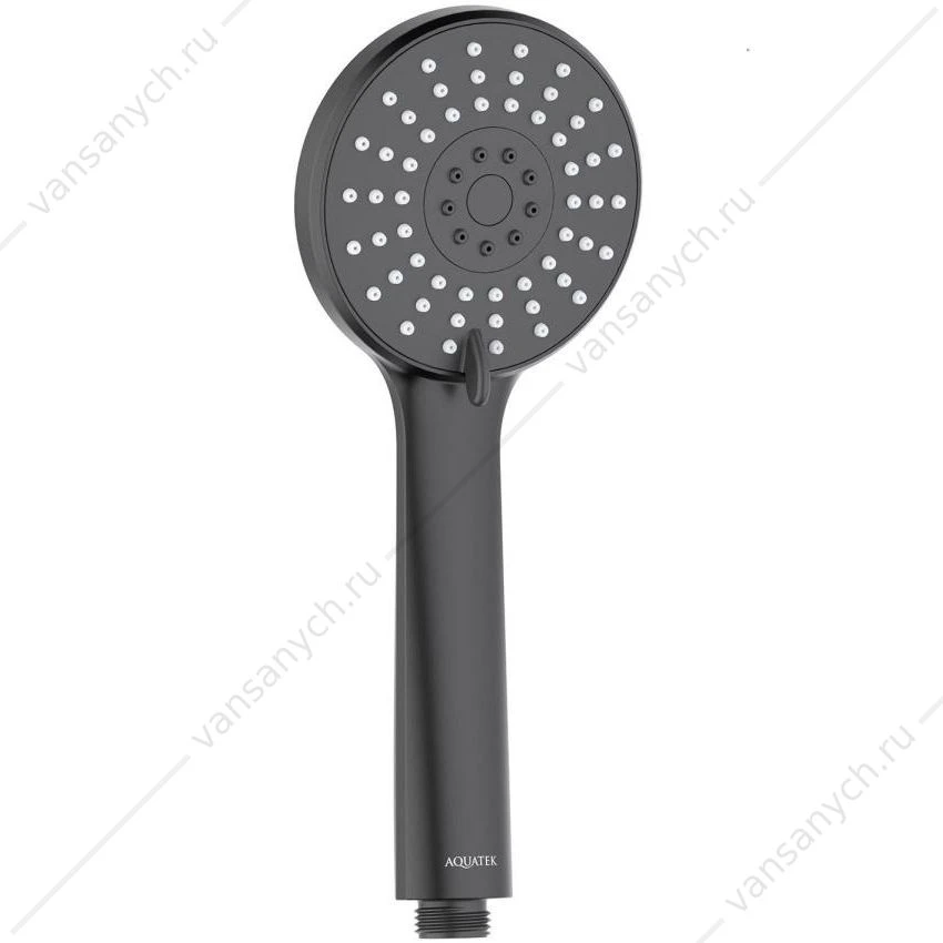Лейка для душа AQUATEK БЕТТА, 100 3 jet, матовый черный AQ2009MB