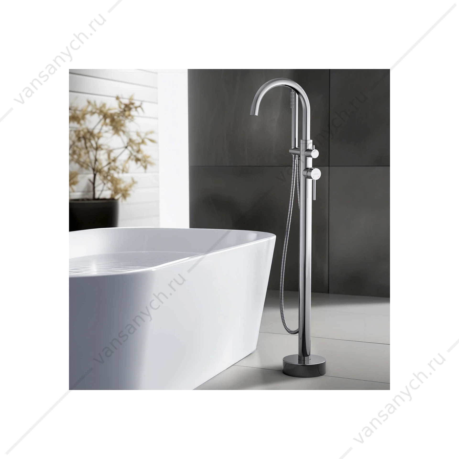 Смеситель для ванны напольный AQUATEK Европа хром AQ1345CR