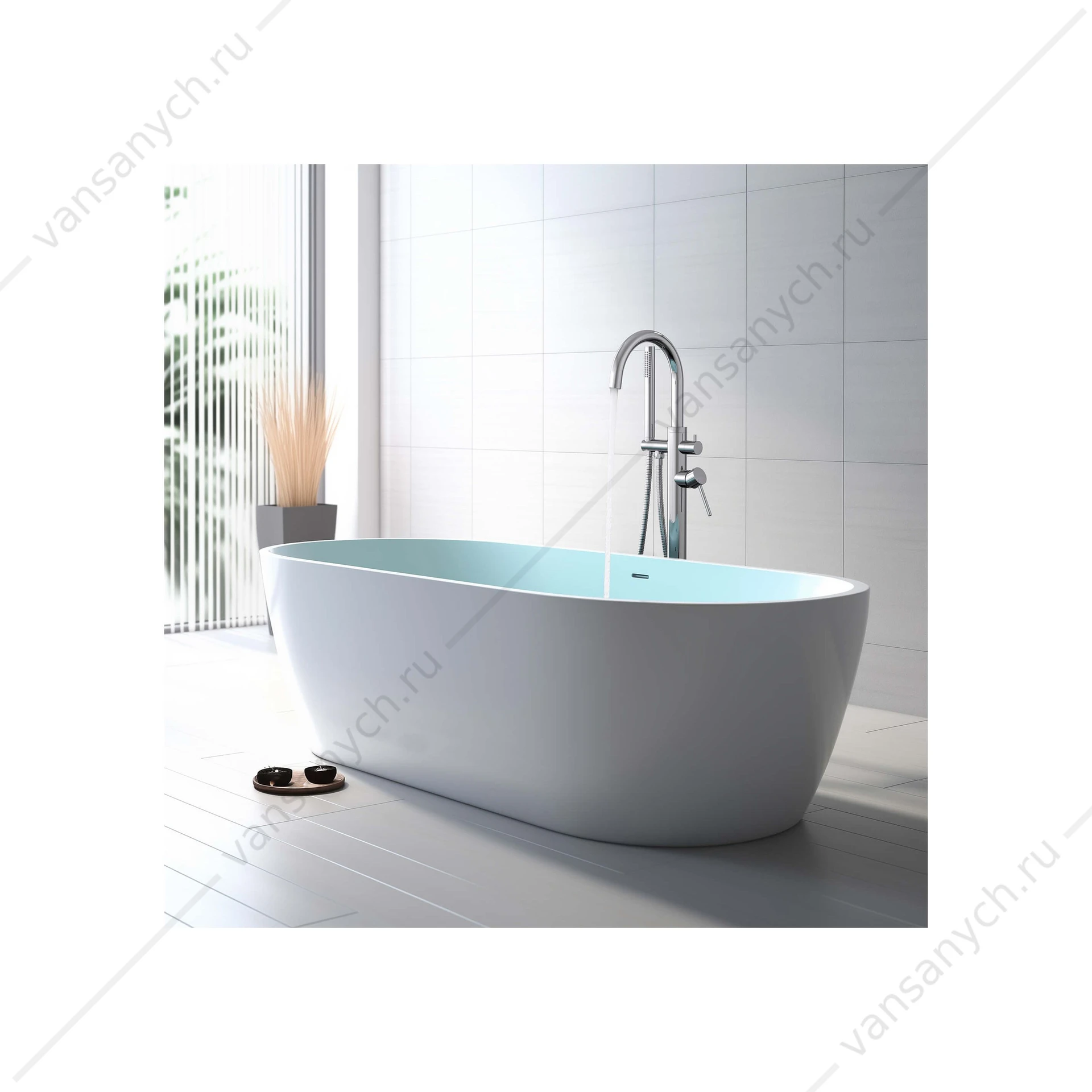 Смеситель для ванны напольный AQUATEK Европа хром AQ1345CR