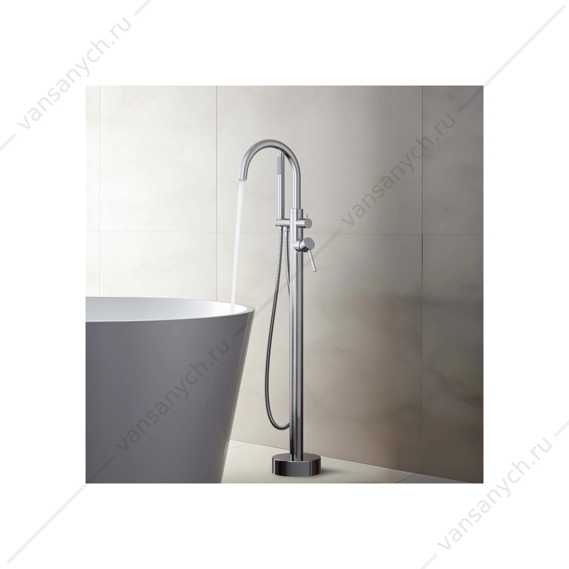 Смеситель для ванны напольный AQUATEK Европа хром AQ1345CR