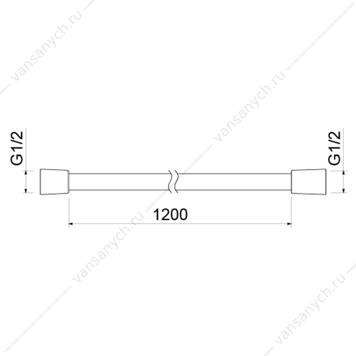 Шланг для душа 120см AQUATEK ПВХ, шлиф. золото, AQ2104BG