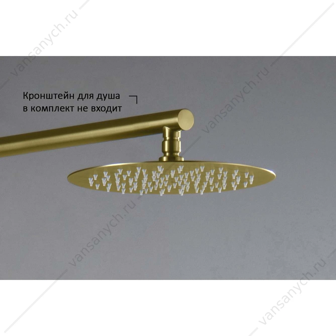Верхний душ 25см AQUATEK, шлиф. золото, круглый, AQ2073BG