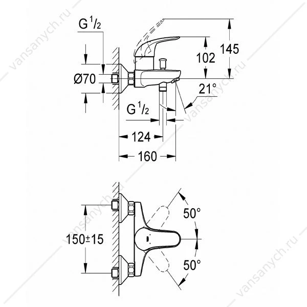 GROHE. Смеситель для ванны Euroeco, 32743000