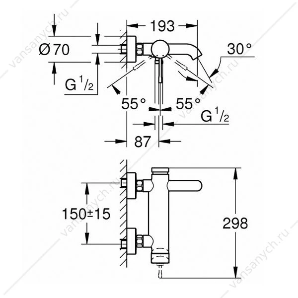 GROHE. Смеситель для ванны Essence+, 33624001