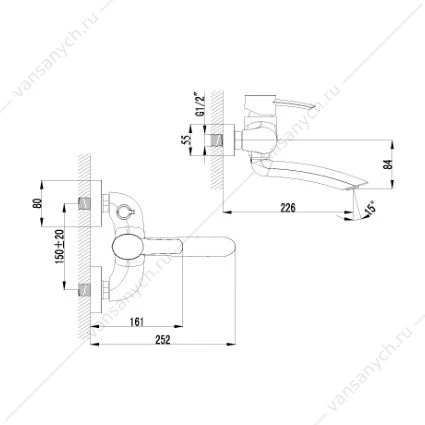 Смеситель Lemark Atlantiss LM3214C для ванны