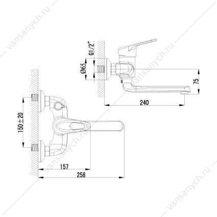 Смеситель Lemark Luna LM4114C для ванны