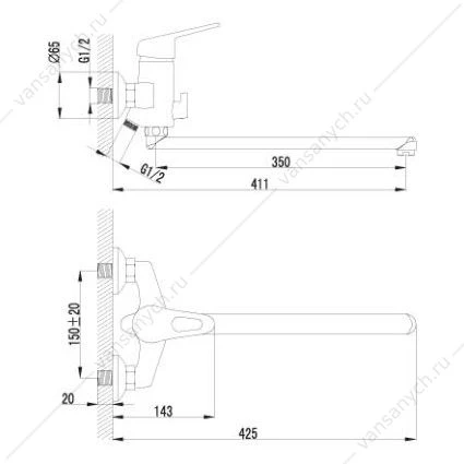 Смеситель Lemark Luna LM4151C универсальный