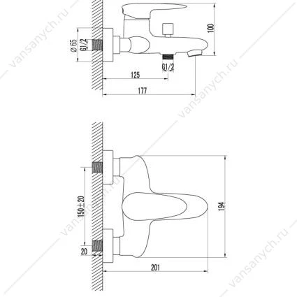 Смеситель Lemark Status LM4402C для ванны