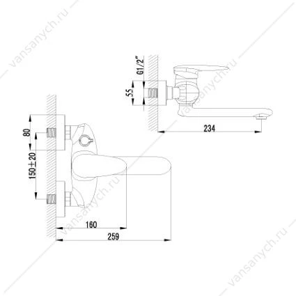 Смеситель Lemark Status LM4414C для ванны