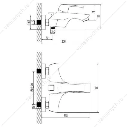 Смеситель Lemark Unit LM4502C для ванны