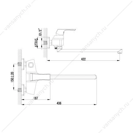 Смеситель Lemark Unit LM4517C для ванны