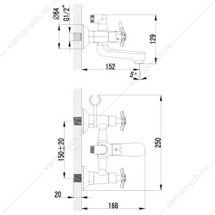 Смеситель Lemark Partner LM6542C для ванны