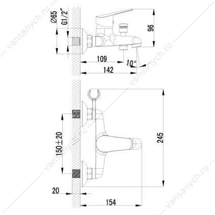 Смеситель Lemark Partner LM6552C для ванны