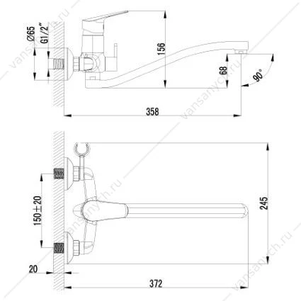 Смеситель Lemark Partner LM6553C универсальный