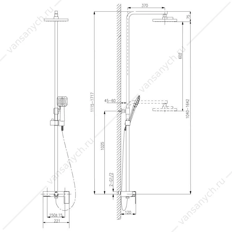 Смеситель Lemark Tropic LM7005С для ванны и душа