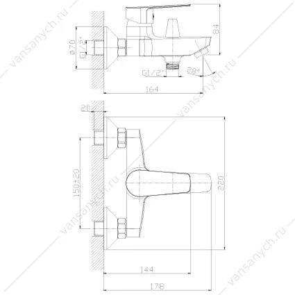 Смеситель Rossinka S35-31 для ванны