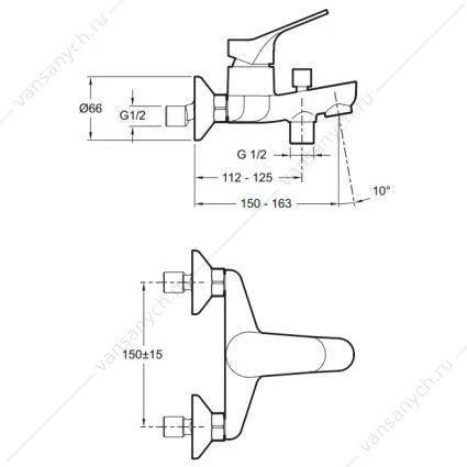 Смеситель для ванны BRIVE E75766-CP