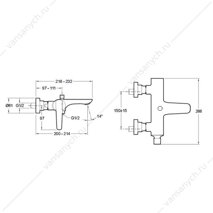 Смеситель для ванны ALEO+ E72319-CP