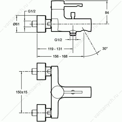 Смеситель для ванны CUFF E45532-CP