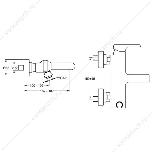 Смеситель для ванны SINGULIER E10867-CP