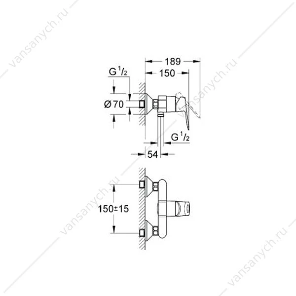 GROHE. Смеситель для душа BauLoop, 23340000