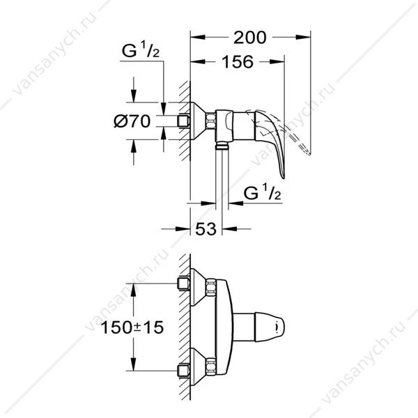 GROHE. Смеситель для душа Euroeco, 32740000