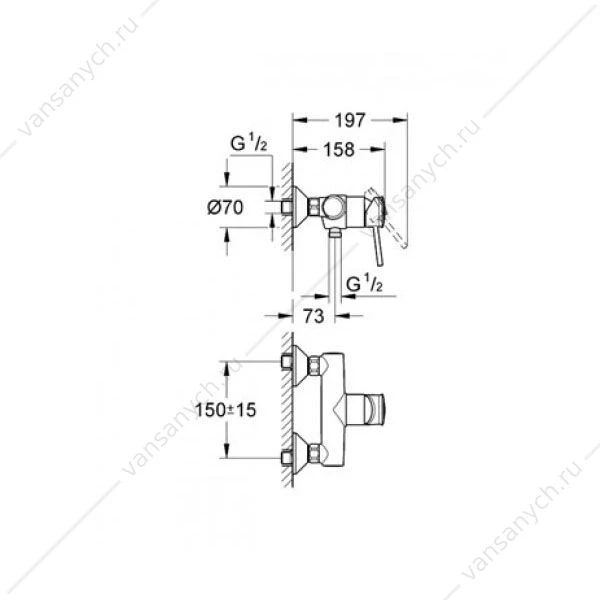 GROHE. Смеситель для душа BauClassic, 32867000