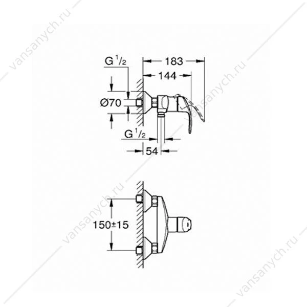 GROHE. Смеситель для душа Eurosmart 2015, 33555002