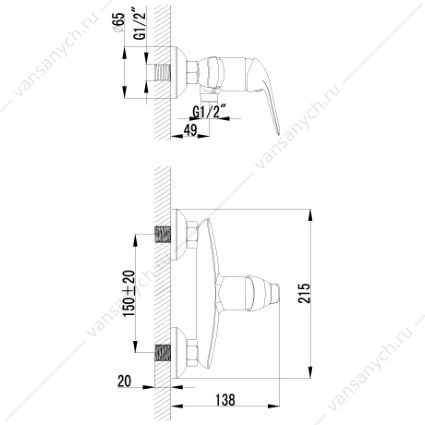 Смеситель Lemark Plus Advance LM1203C для душа