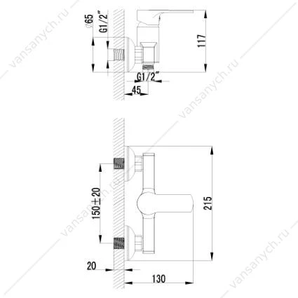 Смеситель Lemark Plus Grace LM1503C для душа