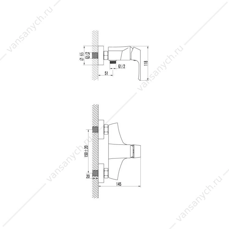 Смеситель Lemark Unit LM4503C для душа