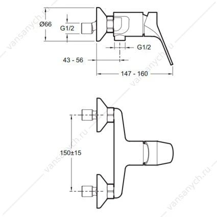 Смеситель для душа BRIVE E75765-CP