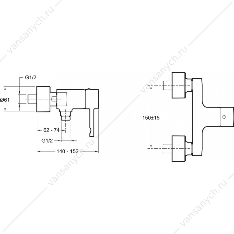 Смеситель для душа CUFF E45533-CP