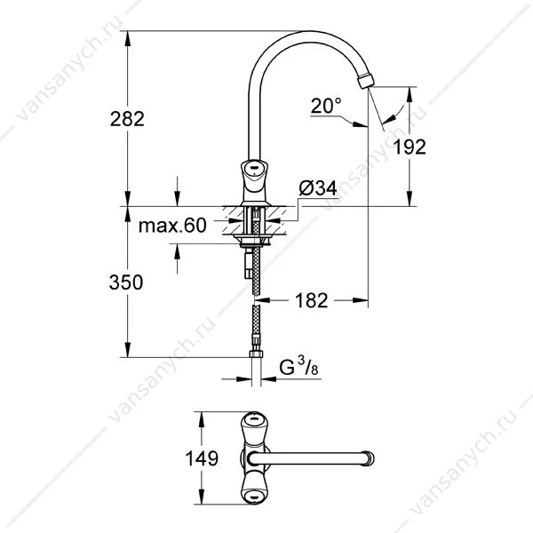 GROHE. Смеситель для мойки Costa S, 31819001