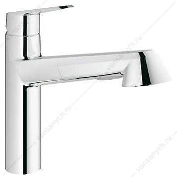 GROHE. Смеситель для мойки Eurodisc Cosmopolitan с выдвижной лейкой, 32257002